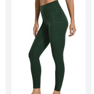 Colorfulkoala Essential High Waisted No-Roll 25" Sports Legging w/ Pockets Green